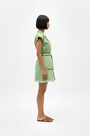 Asparagus Green-Tuscan Red Blazer Short Dress