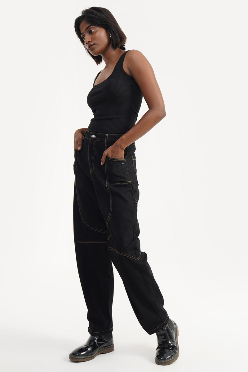 DenZ Canyon Black Earth Stitch Women Black Bottom Wear - Buy on