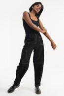 DenZ Canyon Black Earth Stitch Women Black Bottom Wear