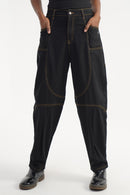 DenZ Canyon Black Earth Stitch Women Black Bottom Wear