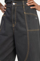DenZ Canyon Black Earth Stitch Women Black Bottom Wear