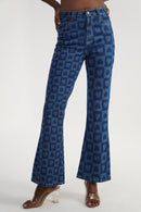 DenZ Pixel Hearts Women Blue Bottom Wear