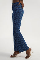 DenZ Pixel Hearts Women Blue Bottom Wear