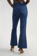 DenZ Pixel Hearts Women Blue Bottom Wear