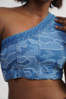 DenZ Pixel Hearts Women Blue Bottom Wear