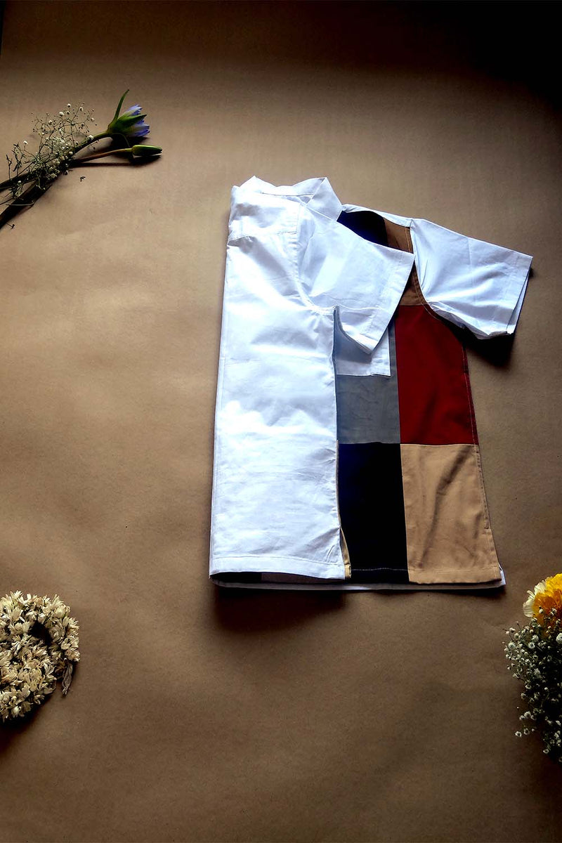 Asian In Me | Cotton Men's Multiclor Upcycled Fabric Polo-Shirt | Ball Game Shirt