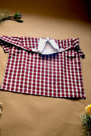 Asian In Me | 100% Cotton Checks Fabric Mens Red-White Polo-Shirt | Ground