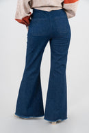 DenZ Embro Fray Flare Women Blue Bottom Wear