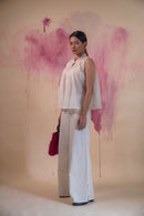 Lafaani Phosphene Gathered Blouse & Side Slit Pants - Kora