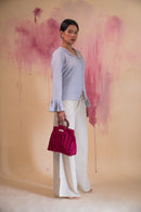 Lafaani Phosphene Pintuck Blouse & Kora Side Slit Pants Set