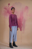 Lafaani Phosphene Ruched Blouse & Grey Pants Set
