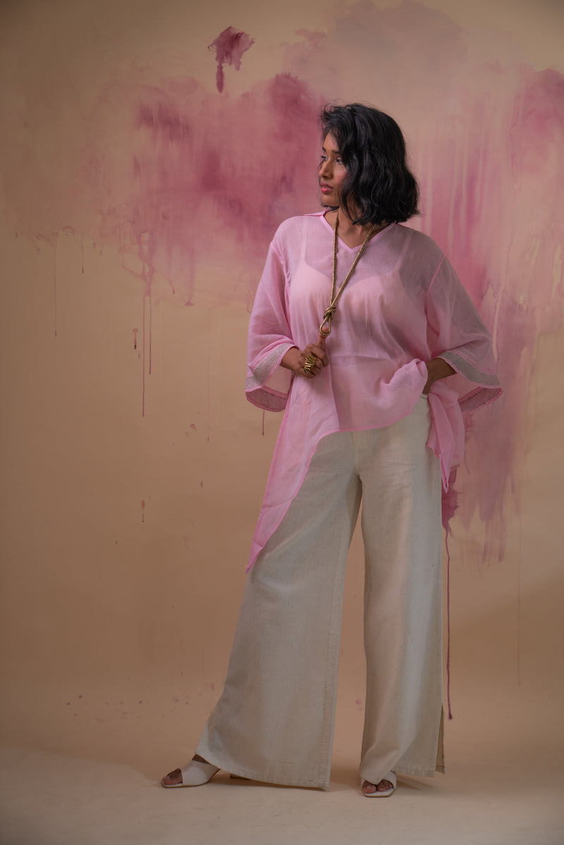 Lafaani Phosphene Asymmetric Blouse & Kora Side Slit Pants Set