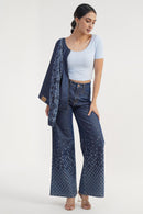 DenZ Heart Fade Flare Women Blue Bottom Wear