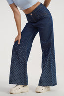 DenZ Heart Fade Flare Women Blue Bottom Wear