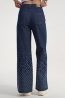 DenZ Heart Fade Flare Women Blue Bottom Wear
