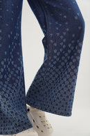 DenZ Heart Fade Flare Women Blue Bottom Wear