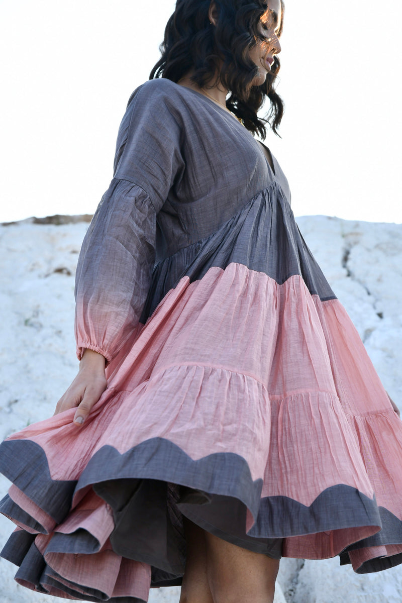The Loom Art Sandstone Handwoven Chanderi Silk Dress