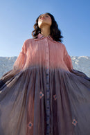 The Loom Art Sunset Shore Handwoven Chanderi Silk Dress