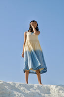 The Loom Art Golden Sky Handwoven Chanderi Silk Dress