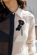 The Loom Art Yin Yang Co-ord (Set of 3) Handwoven Chanderi Silk Co-ord