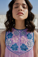 The Loom Art Aster Bloom Handwoven Chanderi Silk Dress