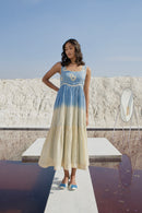 The Loom Art Marine Sun Handwoven Chanderi Silk Dress