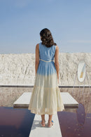 The Loom Art Marine Sun Handwoven Chanderi Silk Dress