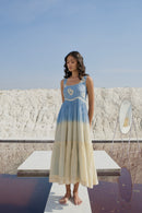 The Loom Art Marine Sun Handwoven Chanderi Silk Dress