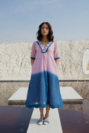 The Loom Art Lavender Blush Handwoven Chanderi Silk Dress