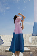 The Loom Art Lavender Blush Handwoven Chanderi Silk Dress