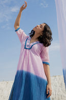 The Loom Art Lavender Blush Handwoven Chanderi Silk Dress