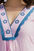 The Loom Art Lavender Blush Handwoven Chanderi Silk Dress