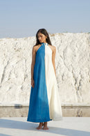 The Loom Art Morning Sky Handwoven Chanderi Silk Dress