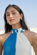 The Loom Art Morning Sky Handwoven Chanderi Silk Dress