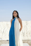 The Loom Art Morning Sky Handwoven Chanderi Silk Dress