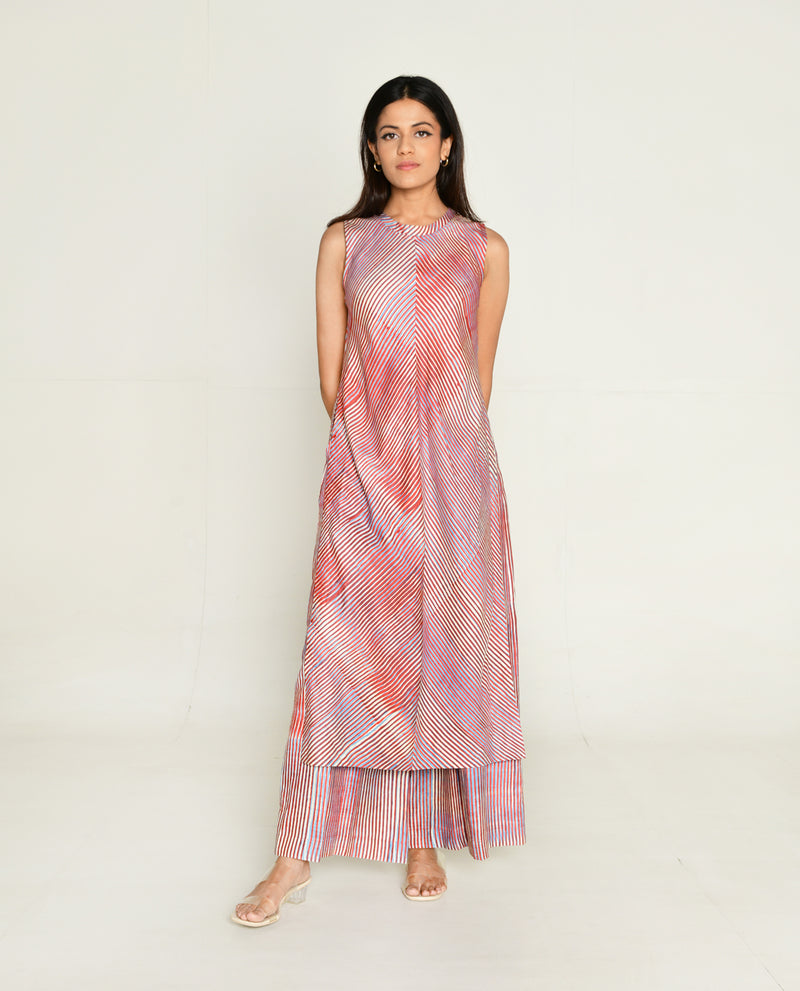 Rias Jaipur Plosky Cloud Kurta With Wide Leg Pant