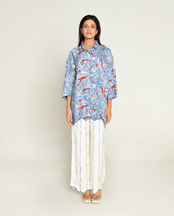 Rias Jaipur Ponzo Shirt With White Pants