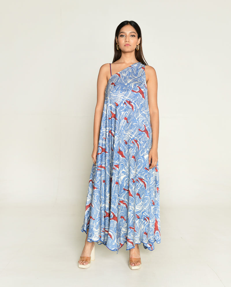 Rias Jaipur Ponzo One Shoulder Maxi