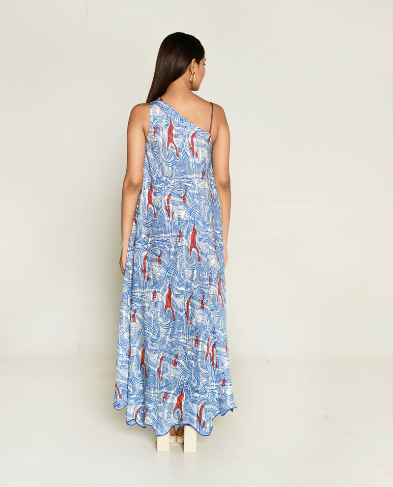 Rias Jaipur Ponzo One Shoulder Maxi