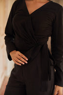 The Conscious Closet Black Perched Black Blouse - Top