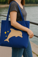 Shakti Kriti Unbleached Cotton Canvas Tote Bag | Women | Blue | Tote bag