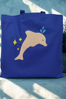 Shakti Kriti Unbleached Cotton Canvas Tote Bag | Women | Blue | Tote bag