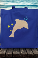 Shakti Kriti Unbleached Cotton Canvas Tote Bag | Women | Blue | Tote bag