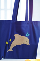 Shakti Kriti Unbleached Cotton Canvas Tote Bag | Women | Blue | Tote bag