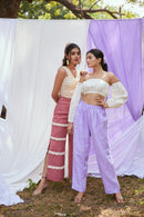 The Conscious Closet White and Cold Purple Lavender Ash Co-ords