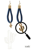 Foret Arizona Bold Gold Earrings In Navy Blue