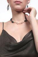 Foret Arizona Bold Gold Earrings In Navy Blue