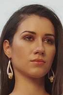 Foret Iced Mountain Earrings In Cork & Ceramic