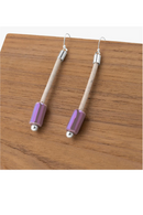 Foret Verbena - Ceramic Lilac Earring 
in Silver and White