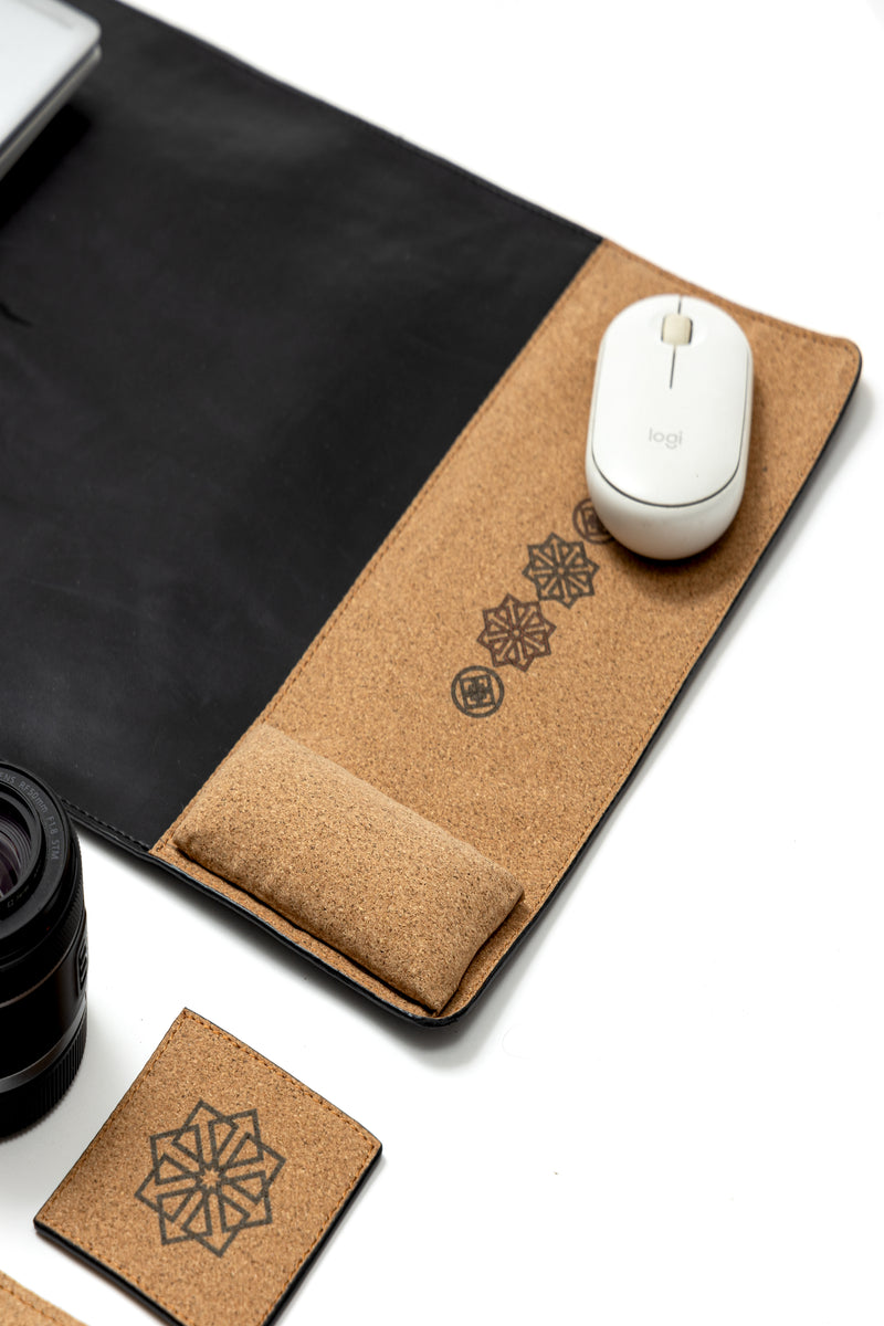 Vegan Leather Desk Set - Noir